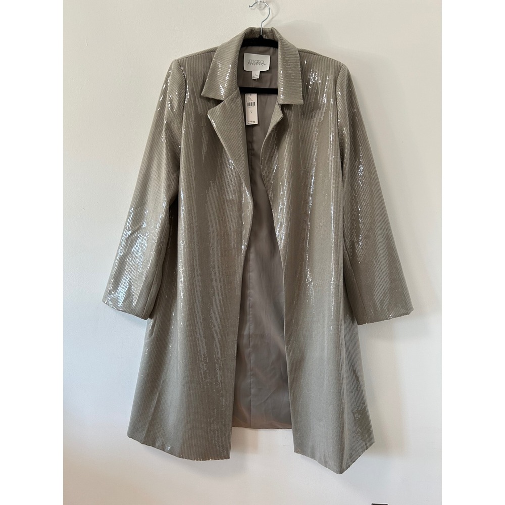 Sezane Shiny Taupe Trench Coat
